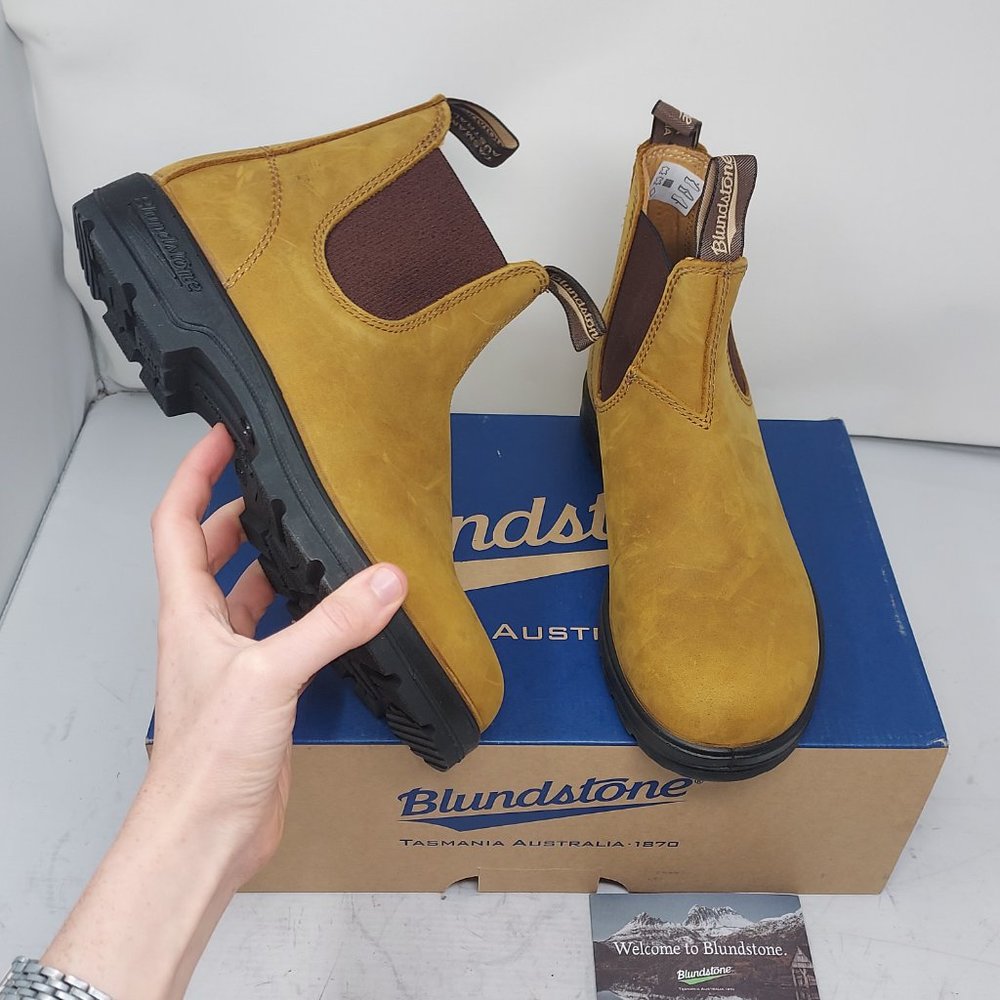 Blundstone Mustard and Brown Ankle Boots